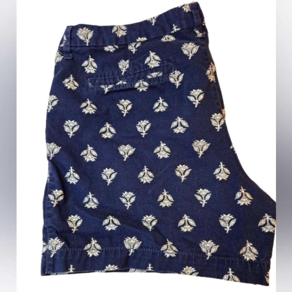 Old Navy Floral Print Shorts Navy Cream Size 10